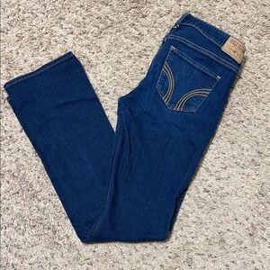 Hollister Women's Dark Blue Straight Leg Jeans